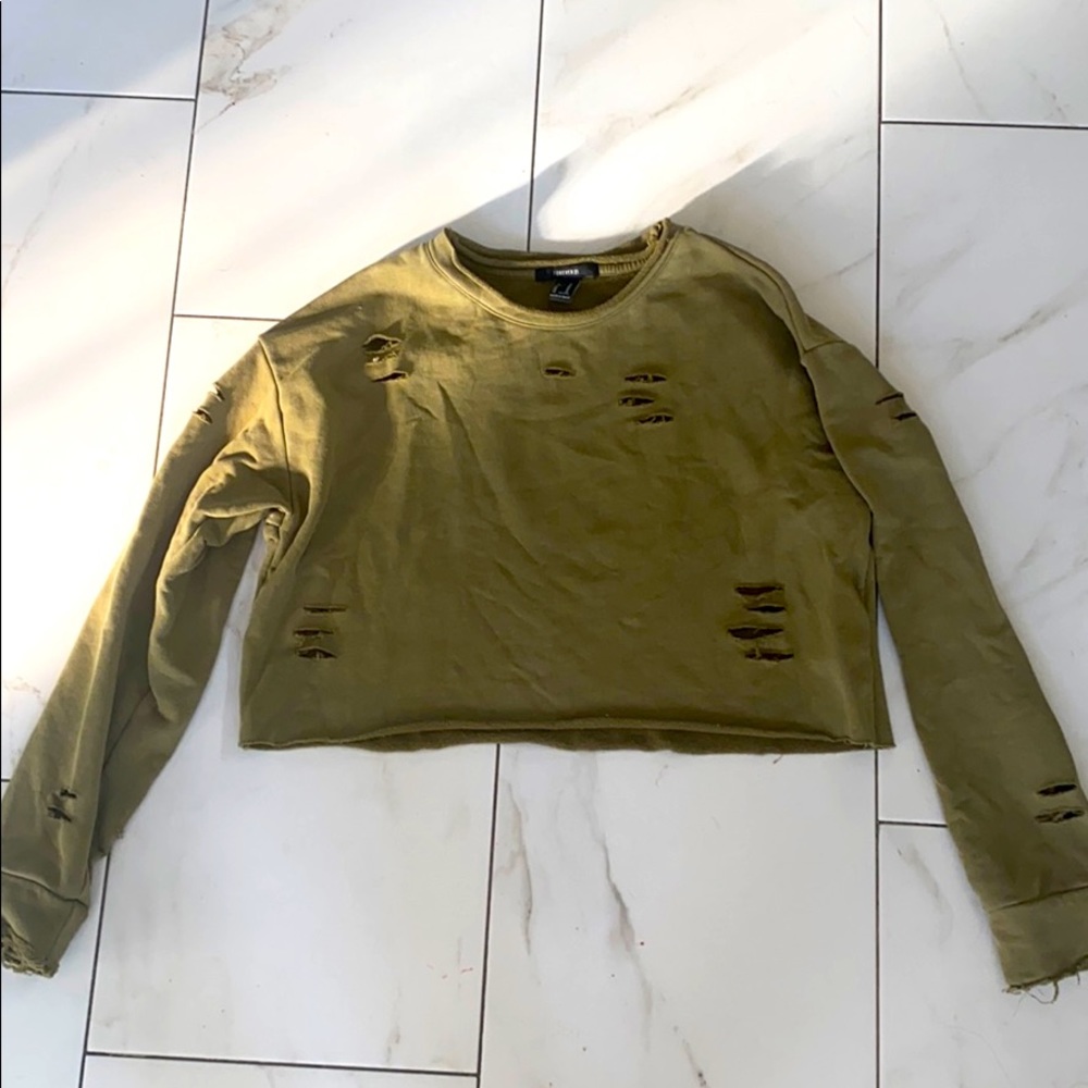 Cropped rip long sleeve